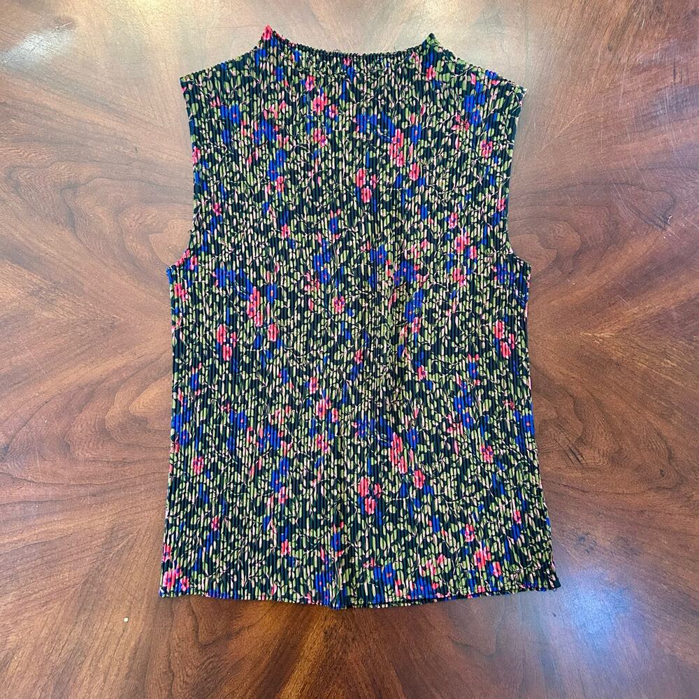 Impressions Pleated Chiffon Top M